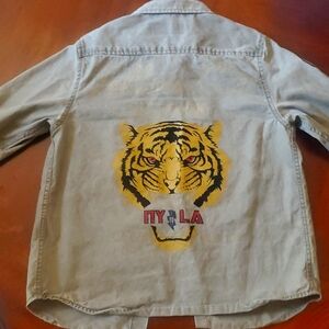 Zara Kids Army Green Button Down Boys Size 6